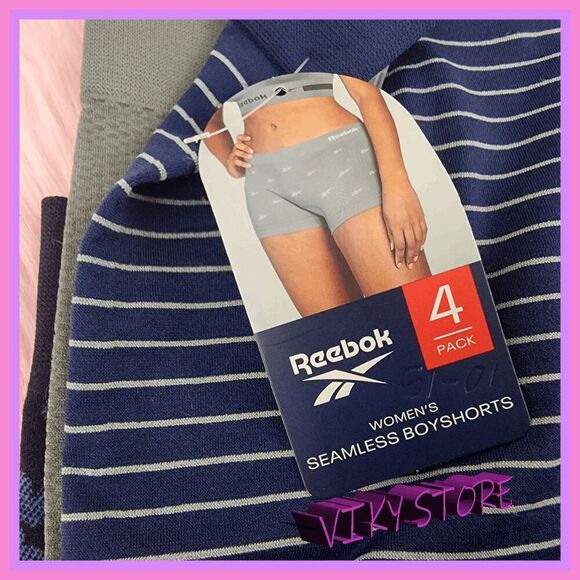 💖 NWT REEBOK 4 Pack Seamless Boy Shorts Large Intimates #7237 💖 - Picture 3 of 6
